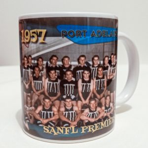 Port Adelaide 1956 Premiers Mug featuring the SANFL Grand Final team in restored colour