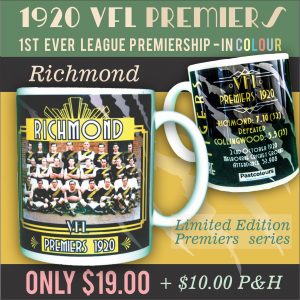 Richmond Football Club 1st EVER VFL Premiers Mug - Footy photo mugs