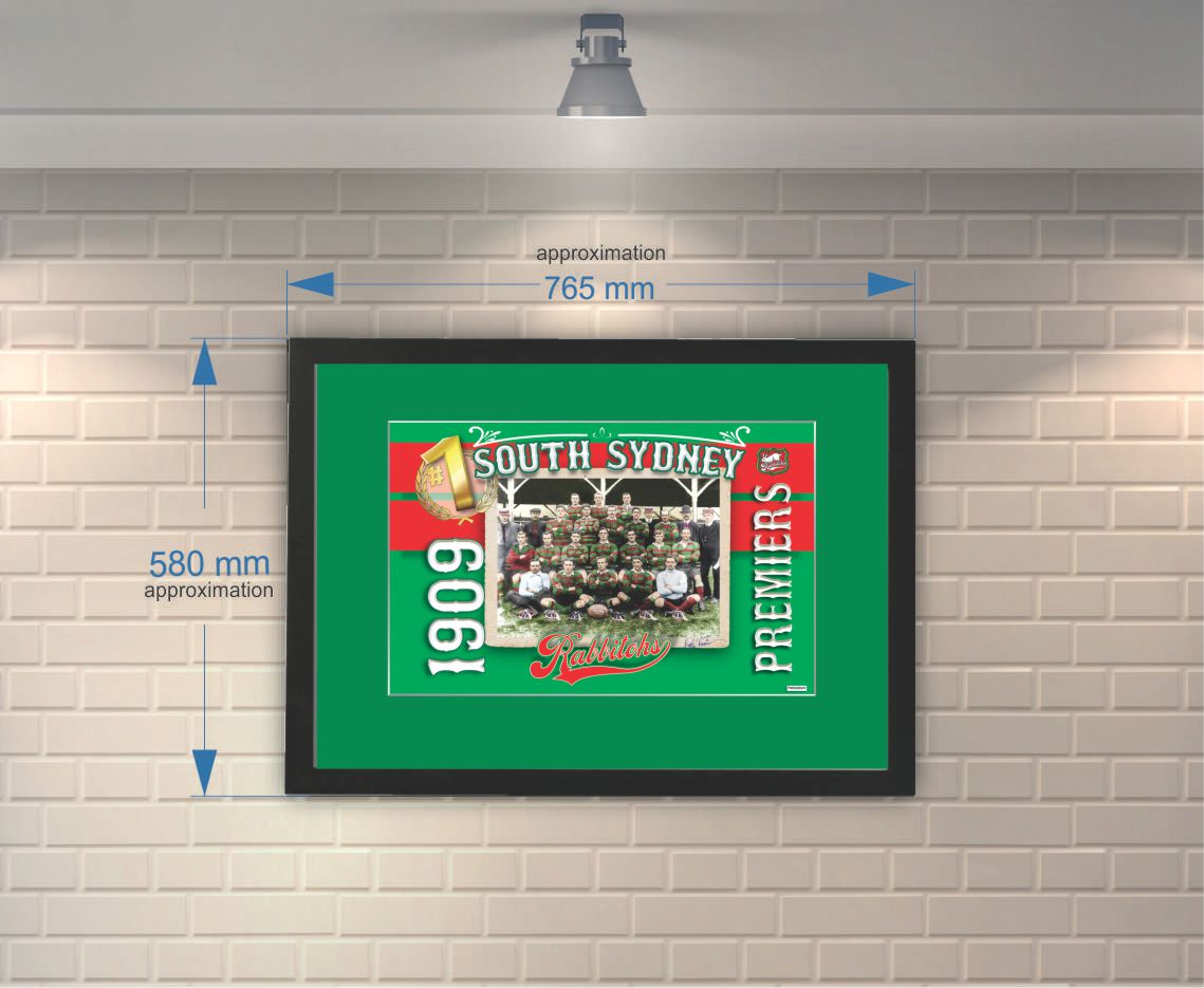 1909 Rabbitohs Premier framed print on wall