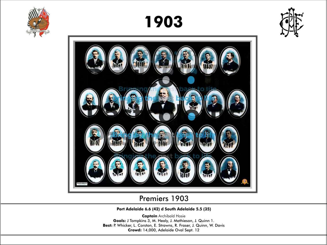 Port Adelaide Football Club 1903 Premiers photo in Colour
