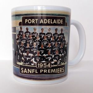 Port Adelaide 1954 Premiers Mug featuring the SANFL Grand Final team in restored colour