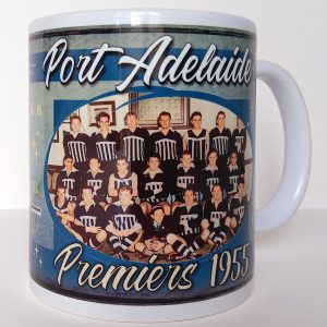 Port Adelaide 1955 Premiers Mug featuring the SANFL Grand Final team in restored colour