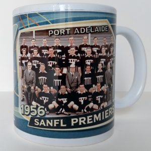 Port Adelaide 1956 Premiers Mug featuring the SANFL Grand Final team in restored colour