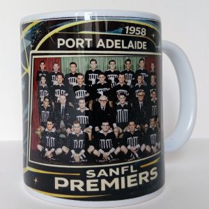Port Adelaide 1958 Premiers Mug featuring the SANFL Grand Final team in restored colour