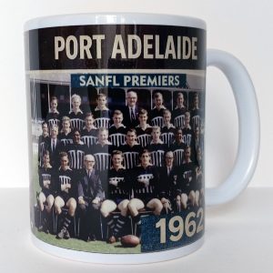 Port Adelaide 1962 SANFL Premiers team mug featuring Grand Final scoreline against West Adelaide