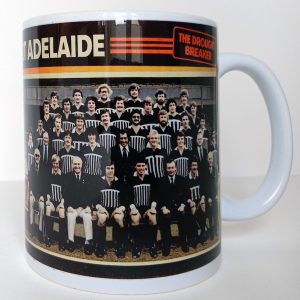 Port Adelaide 1977 SANFL Premiers team mug featuring drought breaker design and restored team photo