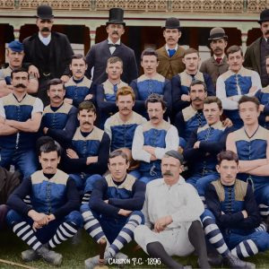 Carlton Football Club 1896 team photograph restored in colour, unframed fine art print